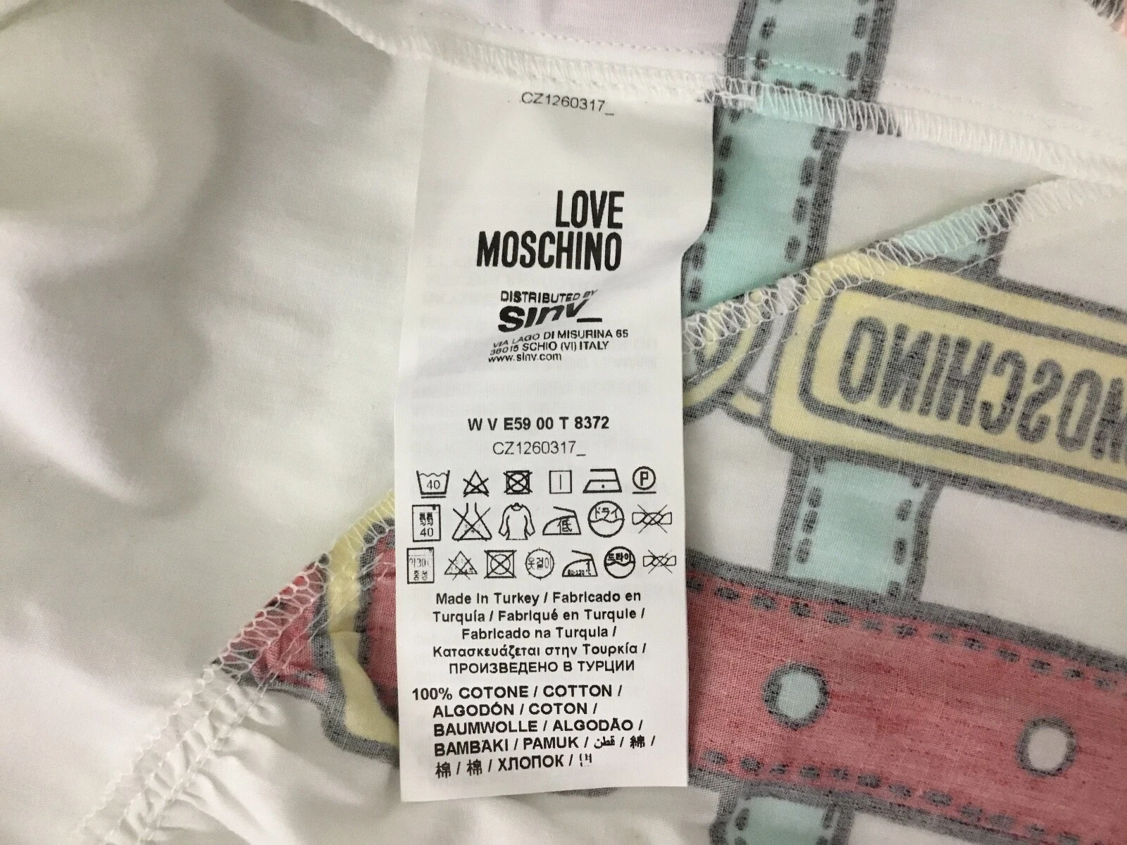 Abito LOVE MOSCHINO cintura stampa logo stile oversize lunghezza ginocchio