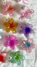 Glitter colored - Plumeria flower Hair Claw ( per piece )