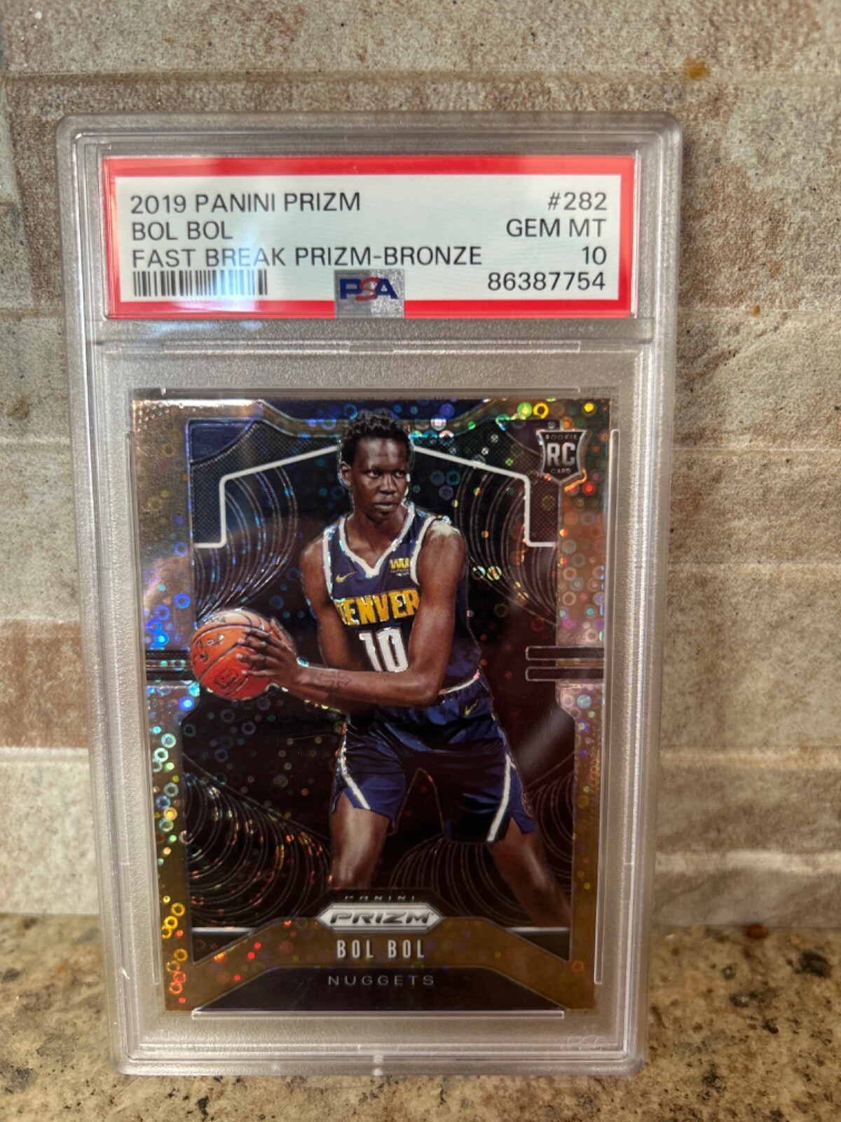 2019 Panini Prizm Bol Bol Rookie Card Fast Break Bronze /20 PSA10 !! POP 3 !!!