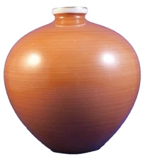 Superb 20thC KPM Berlin Porcelain Orange Ring Design Trude Petri Vase Porzellan