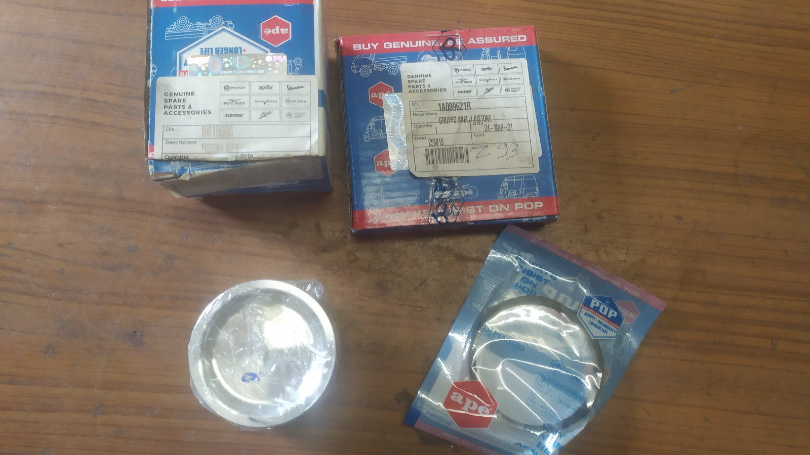 Kit piston 62,6 mm segments Piaggio Vespa Ape cylindre réparation moteur thermique