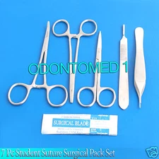 7 Pc Student Suture Surgical Pack Set Kit Instruments