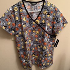 Women  s Cassandra O Halloween Scrub Top NWT Large