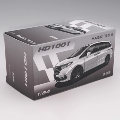 MASDI 1/64 Scale Honda Odyssey MPV 2022 White Diecast Car Model