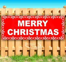 MERRY CHRISTMAS Advertising Vinyl Banner Flag Sign Many Sizes USA HOLIDAYS