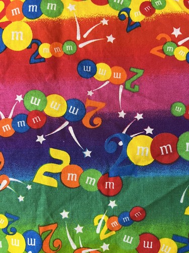 36"x 44"~Vintage 2000 MARTE, FUORI PRODUZIONE, M&M's~Millennium ~Capodanno Multicolore RARO - Foto 3 di 5