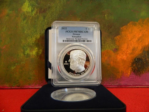 Greece, 2022, 10 Euro, Silver Coin, Xenophon, NGC:PF70, Highest Grade!