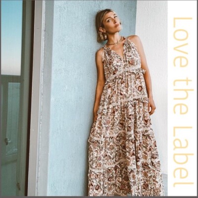Love the Label Helena Floral Botanical Maxi Dress Size XS | eBay