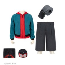 Across The Spider-Verse Miles Morales Jumpsuit Jacket Pants Suit Cosplay Costume