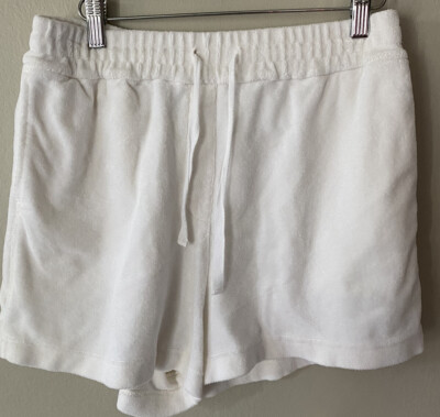 Relaxed Terry Cloth Shorts White 