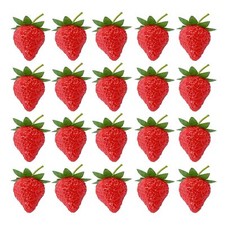 Artificial Strawberry 20 Pieces Lifelike Small Plastic Photography Prop