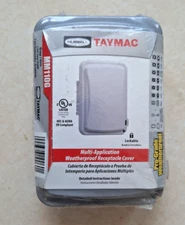 TayMac MM110G Weatherproof Single Outlet Outdoor Receptacle Cover - Gray