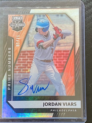 JORDAN VIARS /76 FOIL AUTOGRAPH 2021 Collegiate Elite Extra Edition #84 Phillies