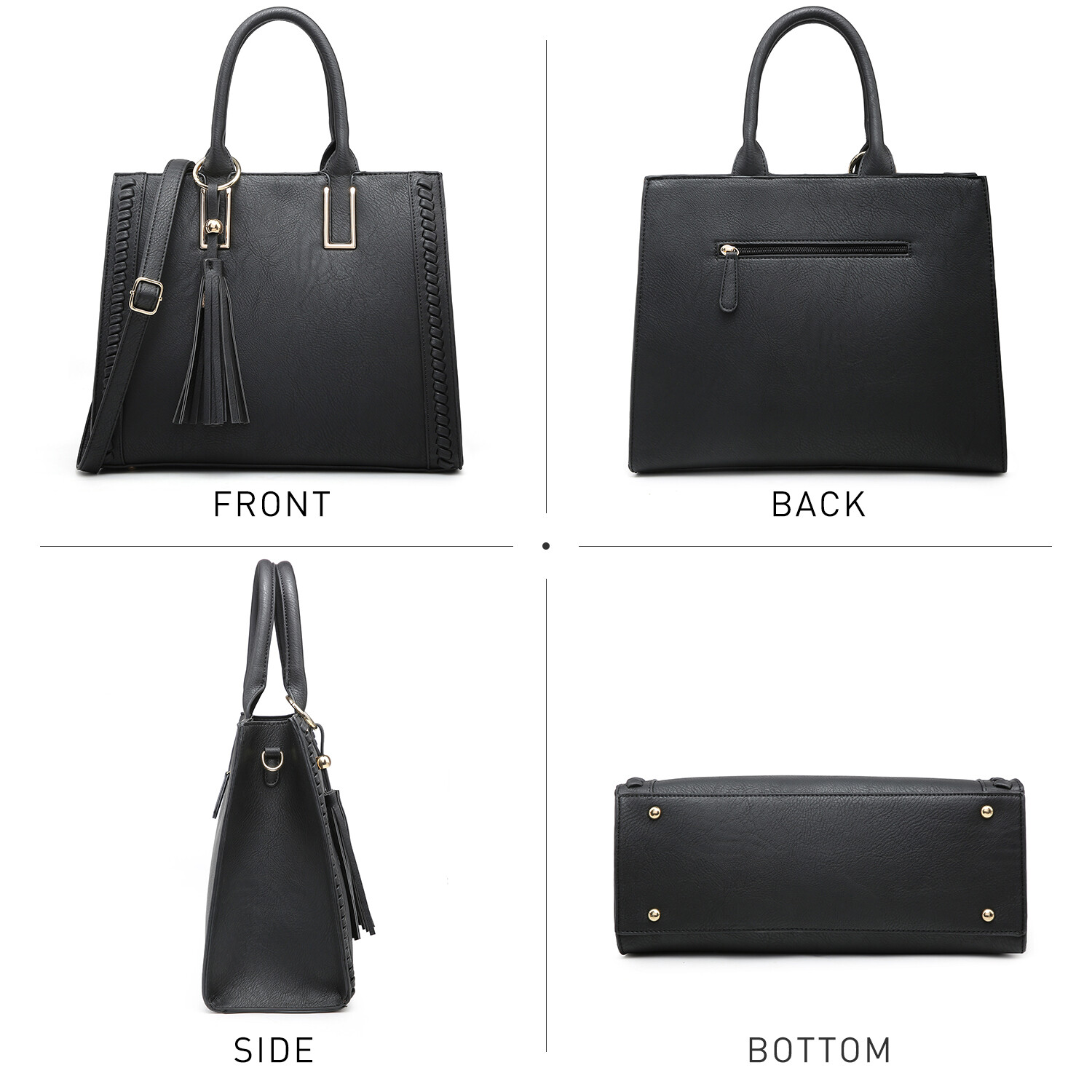 Women's Classic Weave Design Satchel Tassel Handbags Work Purses Totes Wallets