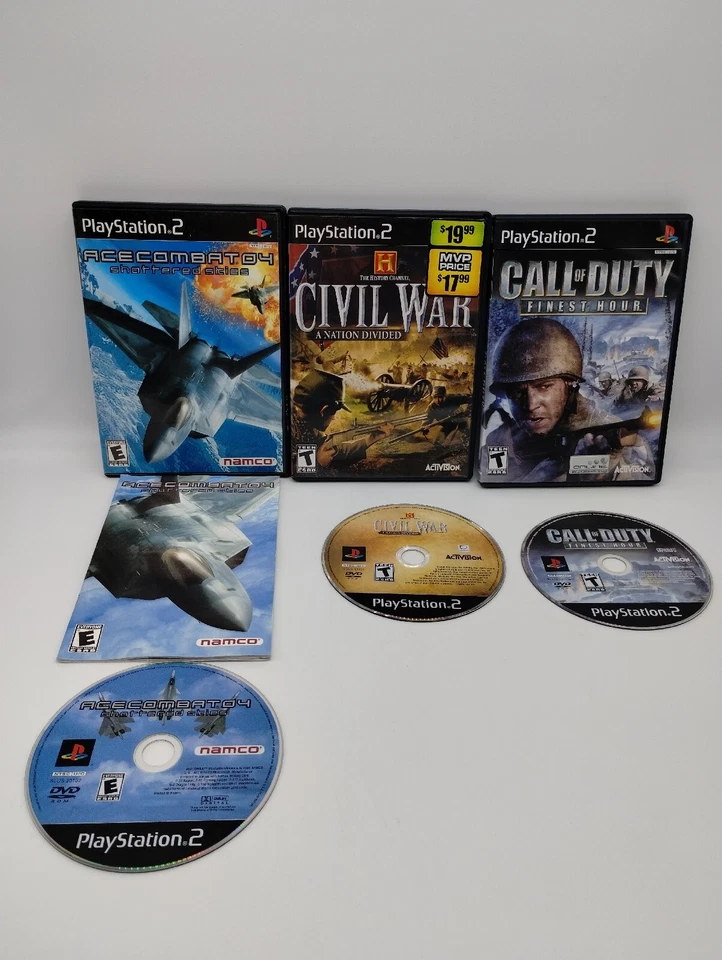 6 Videojuegos PS2 Ace Combat 04 Civil War Call of Duty Ferrari Gran Turismo 3+ Foto 3 de 4