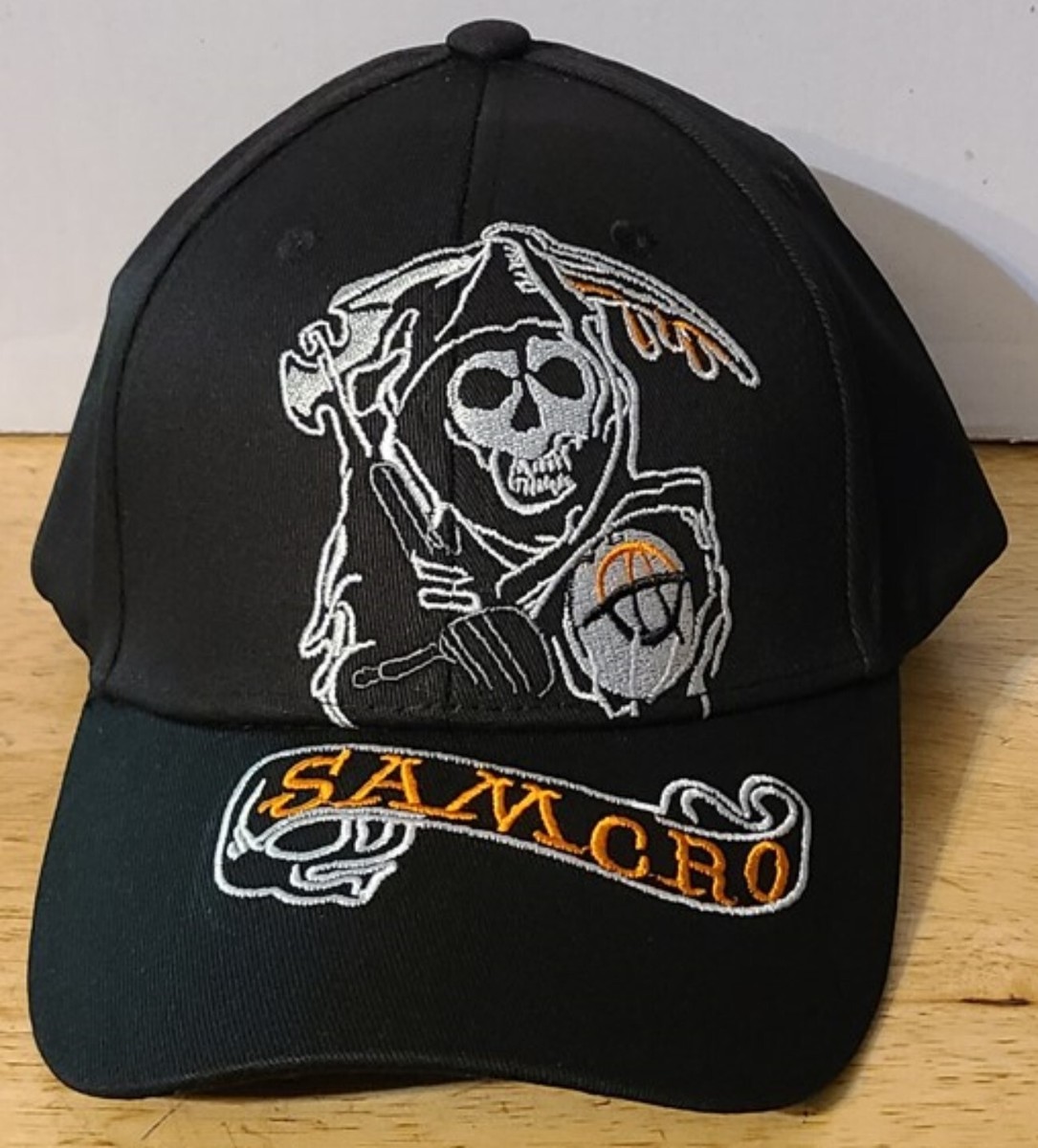 SAMCRO SONS OF ANARCHY GRIM REAPER BIKER ADJUSTABLE BASEBALL CAP