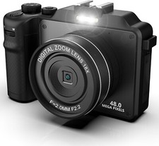 Vlogging Camera, 4K 48MP Digital Camera with WiFi, Free 32G TF Card  Hand Strap