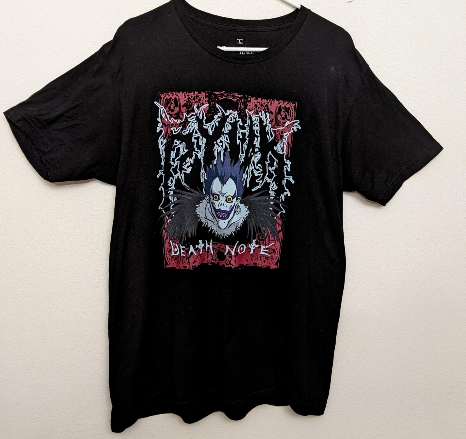 RIPPLE JUNCTION DEATH NOTE Anime Character Print T-Shirt, Men's Size M cotton black type Vintage Second Hand