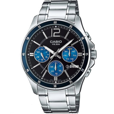 Casio MTP-1374D-2AV Original Analog Stainless Steel Mens Watch MTP1374D
