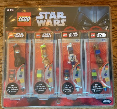 Lego Star Wars Connect & Build 4 Pen Piece Set 2006 NIP 145045