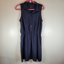 Gap Outlet Navy Blue Sleeveless Shirtdress Large