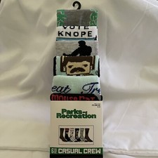 NEW MENS "PARKS AND RECREATION TV SERIES 6 PAIR CASUAL CREW SOCKS" Shoe Sz 8-12