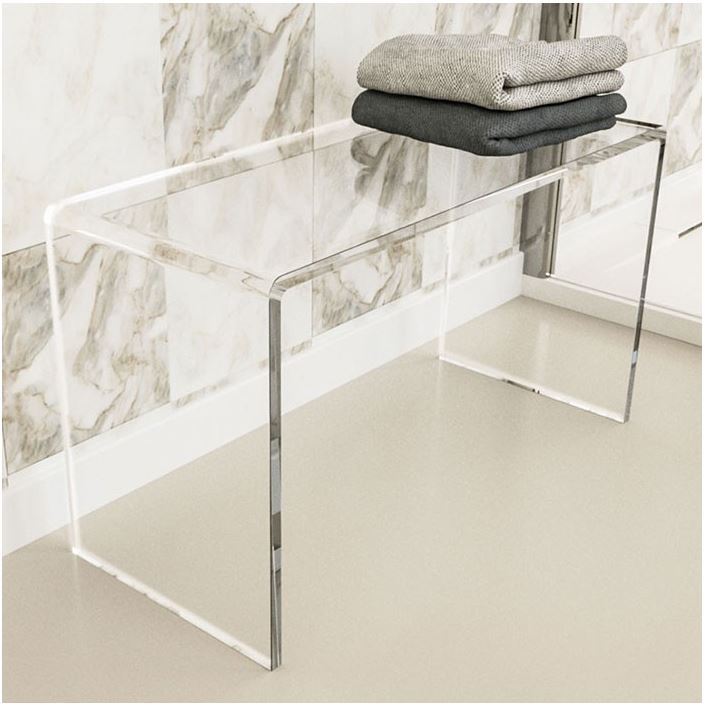 Sgabello Panca Seduta Plexiglass trasparente Bagno Doccia “Fai La Misura”  Prof25