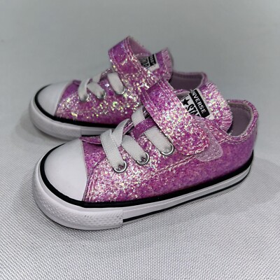 New Converse Pink Glitter Sparkle Shoes Toddler Girls