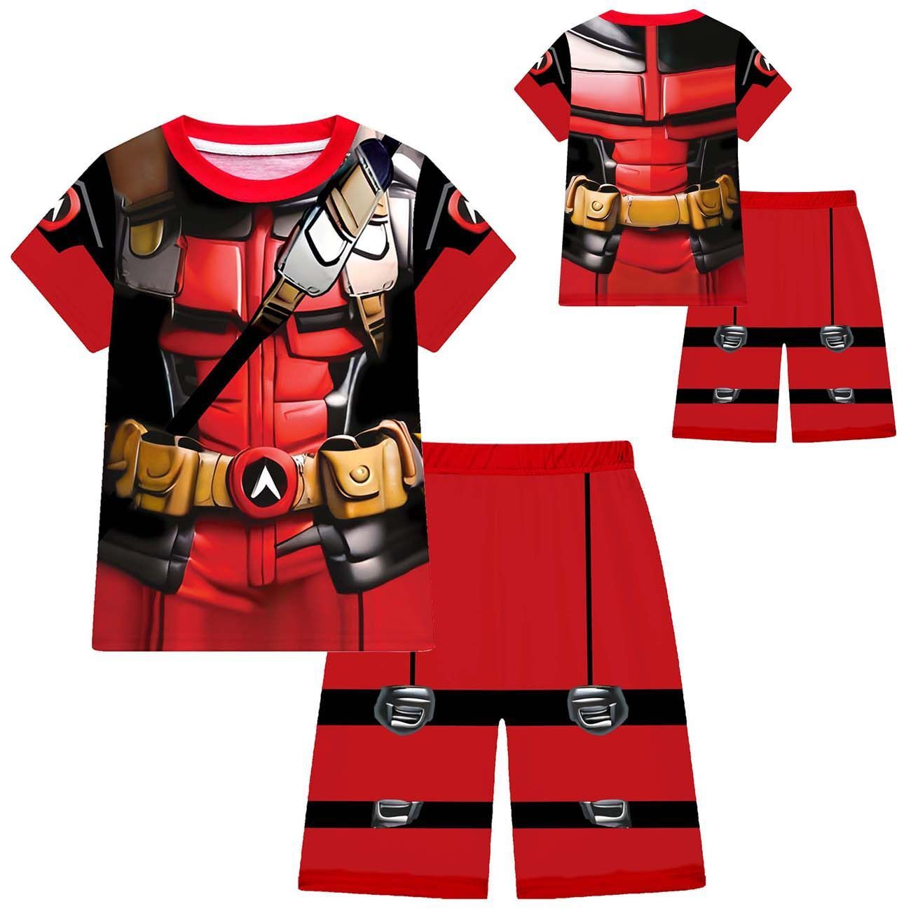 Kids Deadpool & Wolverine Pyjamas Set Cosplay Costume Long Sleeved T-shirt+Pants image 3