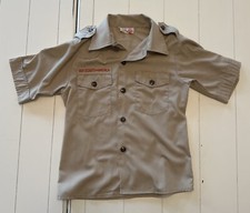 Boy Scouts Uniform Shirt Size 10 Tan Short Sleeve BSA Official Made in USA