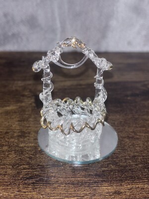 HAND SPUN BLOWN GLASS Wishing Well Gorgeous Figure Trinket Mirror Base