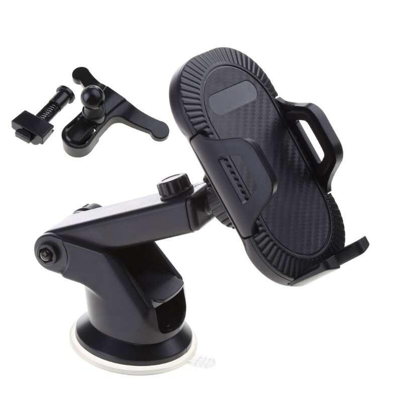 360° Rotating Universal Car Phone Mount for Windshield with Adjustable Bracket