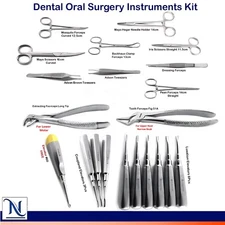 Veterinary Dental Extraction Set Oral Surgery Elevators Forceps Scissors