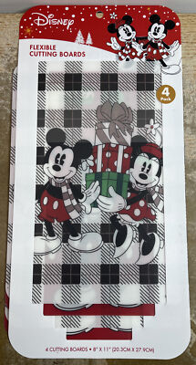 Disney Mickey & Minnie Mouse Christmas Flexible Cutting Boards 4 Pack 8 ...