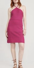 Old Navy Halter Tie Strap Crochet Mini Dress Fuchsia Pink Size Small