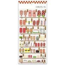 CUTE SUSHI STICKERS Japanese Culture Paper Foil Sticker Sheet Scrapbook Kawaii