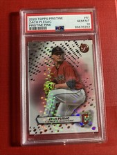 ZACH PLESAC 2023 topps PRISTINE graded card PINK REFRACTOR #'d /15 PSA GEM 10