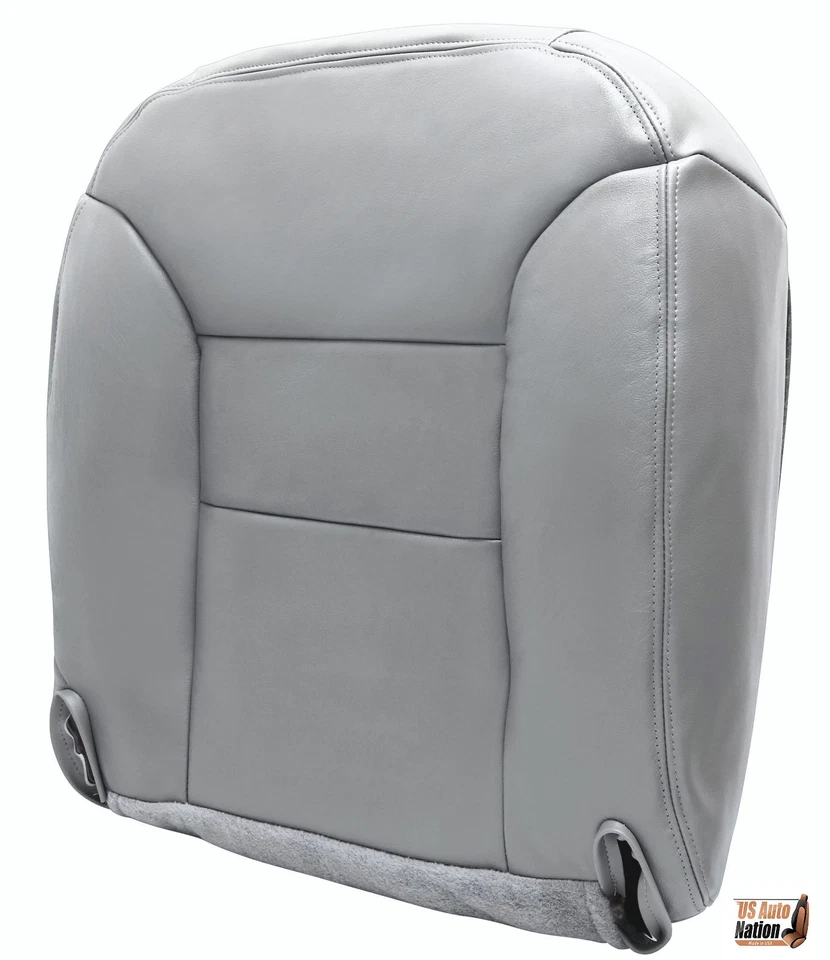 1996 1997 1998 GMC Sierra 1500 2500 3500 Driver Bottom Leather Seat Cover Gray - Image 3 of 4
