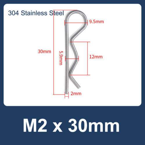 R Pins Retaining Clips Hair Spring Cotter Pin A2 Stainless Steel/Carbon Steel - Picture 4 of 17