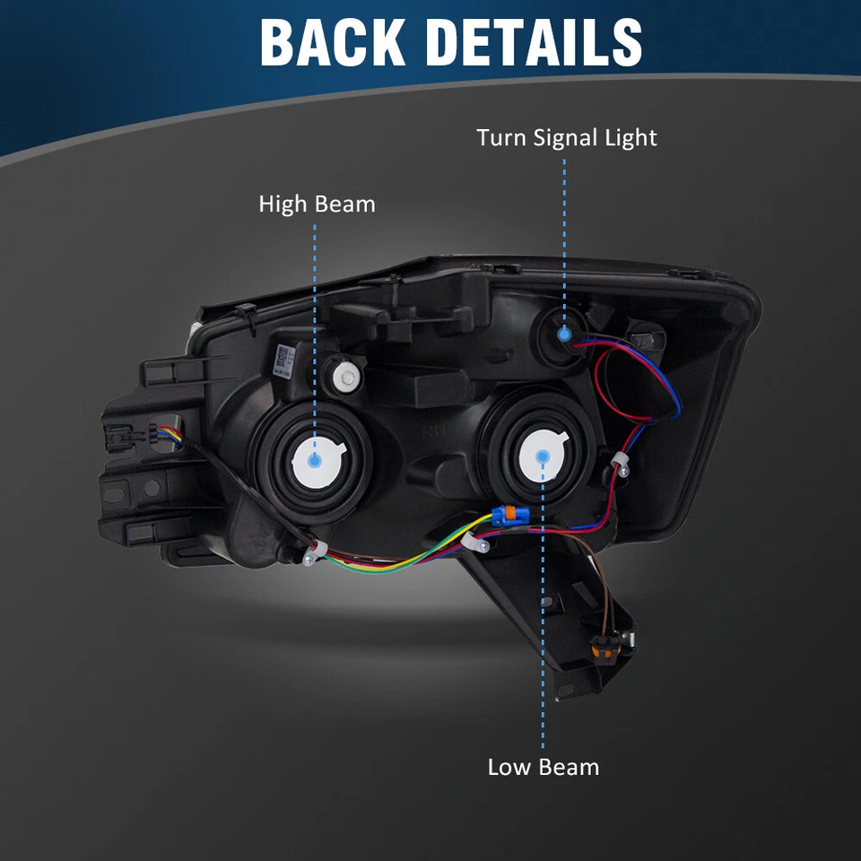 For 2004-2015 Nissan Titan/04-07 Armada Chrome Headlights Assembly Headlamps L+R - Imagem 3 de 4