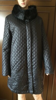 ELENA MIRO quilted coat Woman, black color, size IT 50 DE 46 US 14GB 18