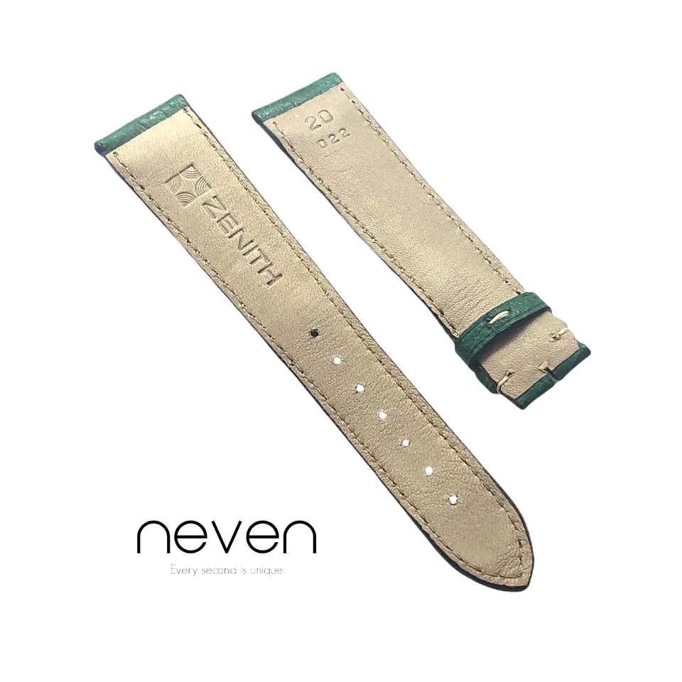 ZENITH - BRACELET - GENUINE LEATHER - GREEN - WHITE COUTURE - 20X17MM - Image 2 of 2