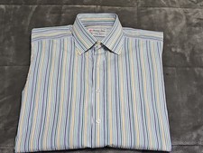 Turnbull Asser Classic Striped Button-up Long Sleeve Luxury Dress Shirt 15.5