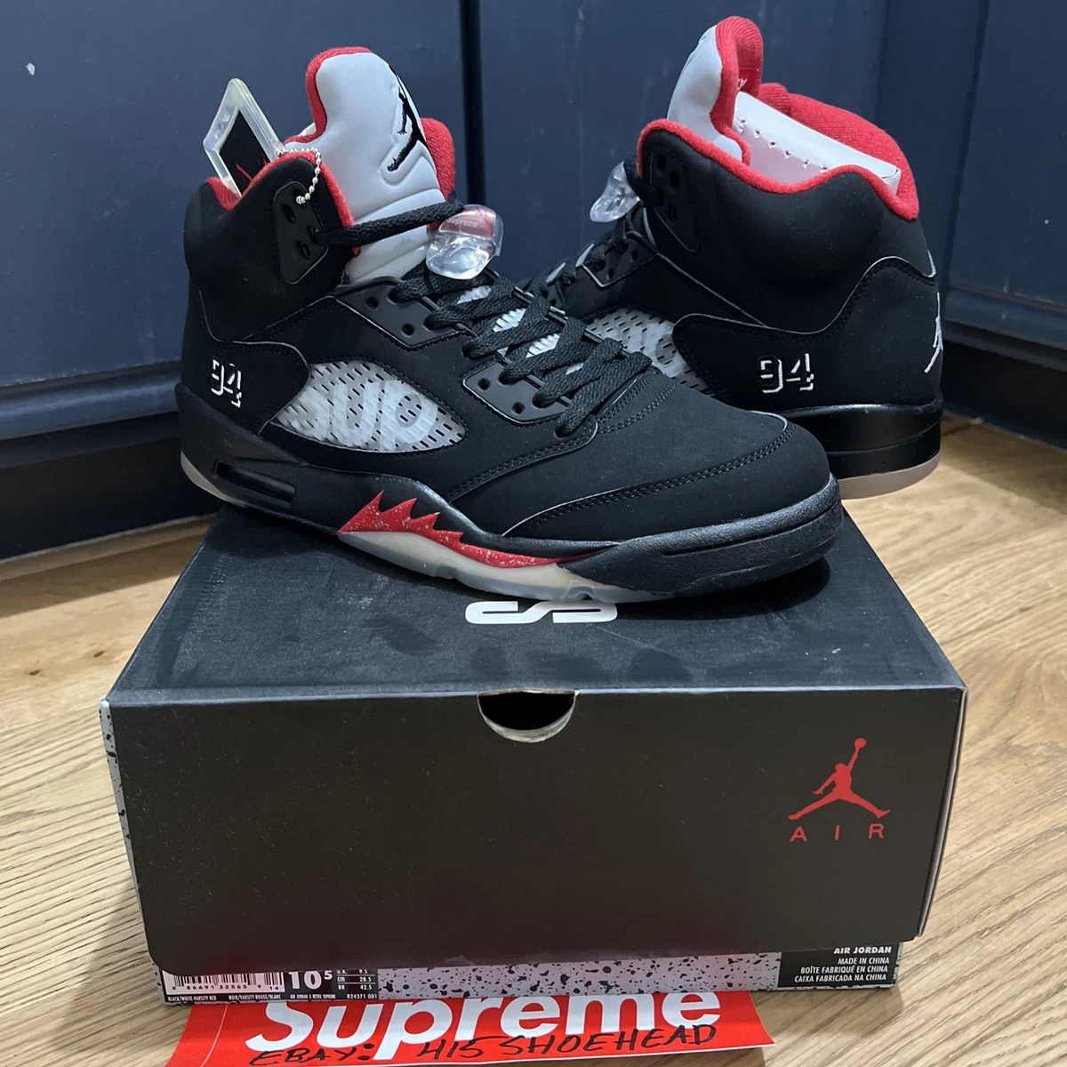 Supreme x Air Jordan 5 Retro Black for Sale | Authenticity