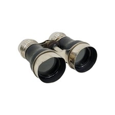 Vintage Designer Chevalier Paris France Leather Wrapped Opera Glasses Binoculars