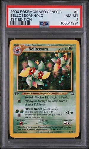 Bellossom (1st Edition) graded PSA 8 for sale on eBay