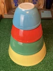 Vintage Pyrex Primary Colors Nesting Mixing Bowls No. 401 402 403 And 404 Set