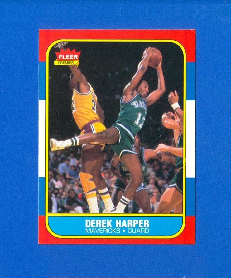1986/1987 Fleer Basketball #44 Derek Harper 86/87 Set Break Card EX/MT Condition