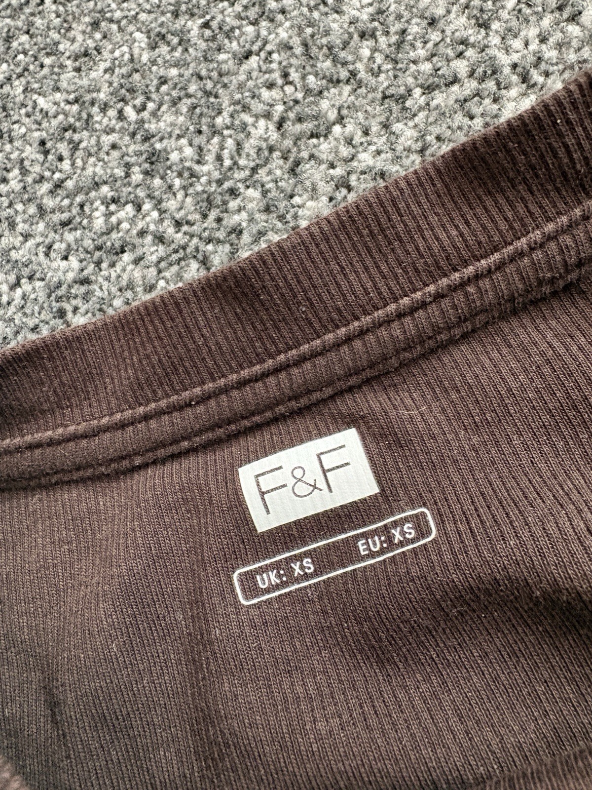 F&F brown ribbed long sleeve top size xs   good condition   #fandf #ribbedtop image 2