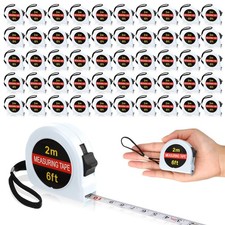 Copkim 50 Pcs Small Tape Measure Bulk 6 Ft 2M Mini Measuring White